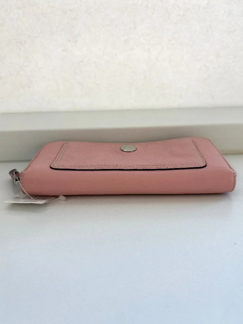 Coach Chelsea Pebbled Leather Accordion Zip Around Wallet Blush Pink 40596 NEW